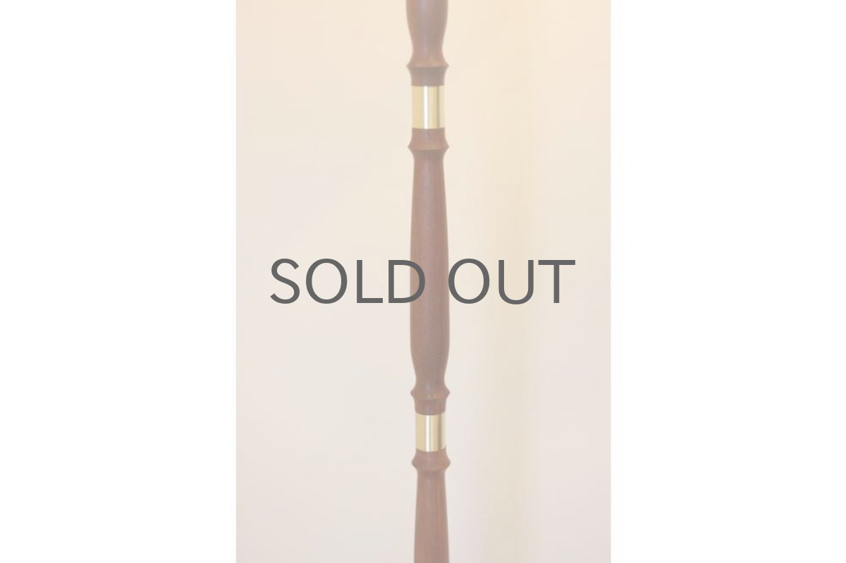 画像4: 北欧ビンテージ デンマーク製 フロアスタンドライト チーク 麻シェード  (4)