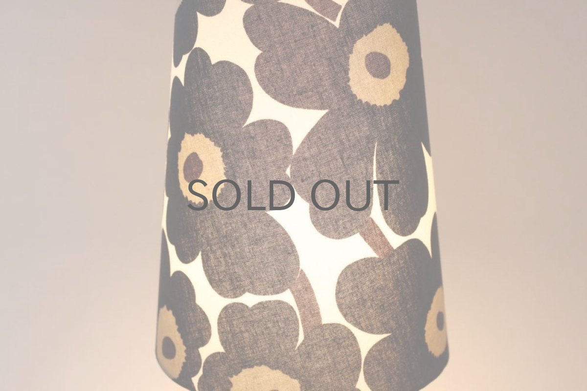 画像4: ビンテージ北欧雑貨/テーブルライト/チーク+マリメッコシェード/unikkoウニッコ/ブラック (4)