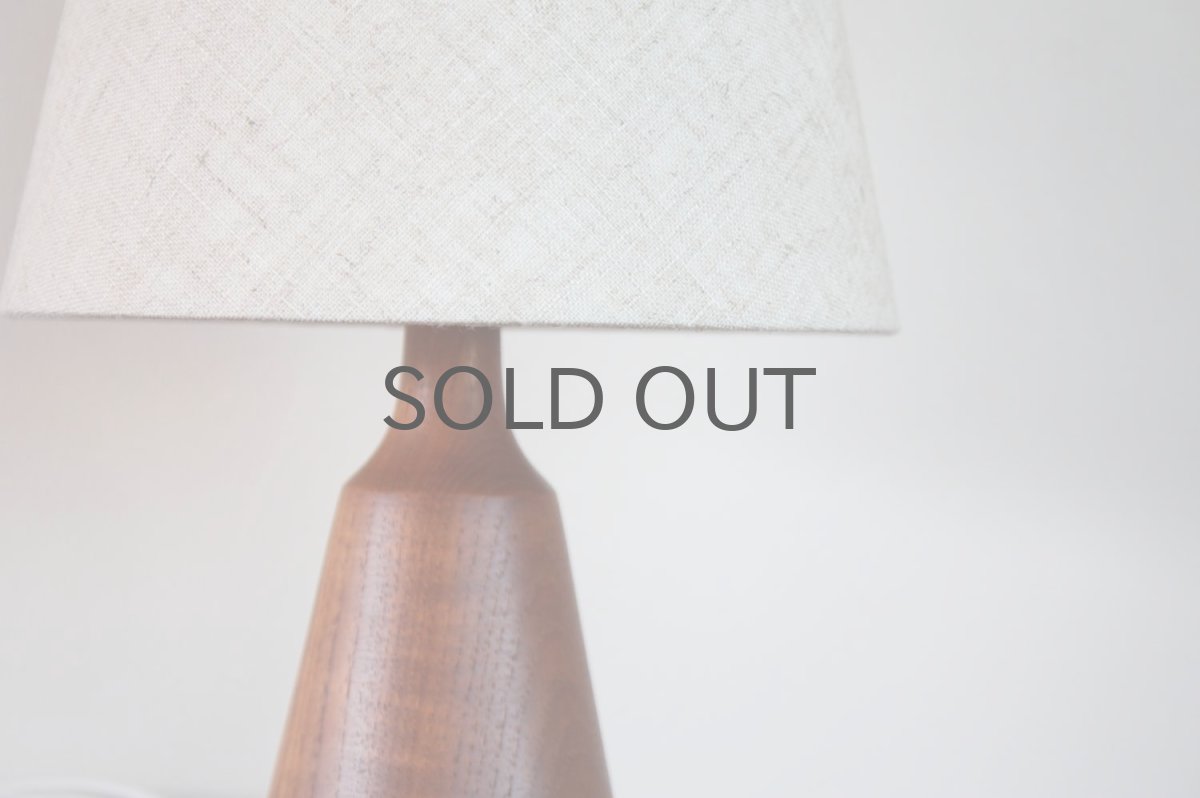 画像4: ビンテージ北欧照明/テーブルライト/スウェーデン/チーク支柱✕麻シェード/No.4 (4)