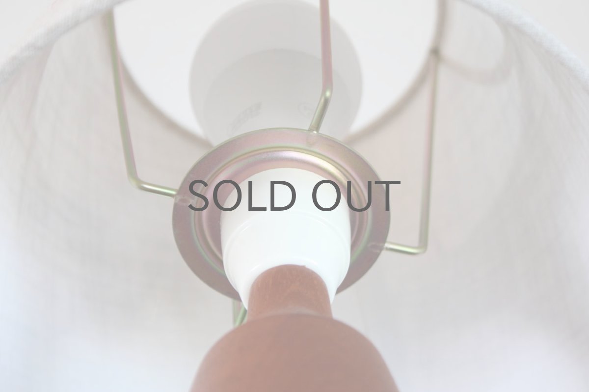 画像5: ビンテージ北欧照明/テーブルライト/スウェーデン/チーク支柱✕麻シェード/No.4 (5)