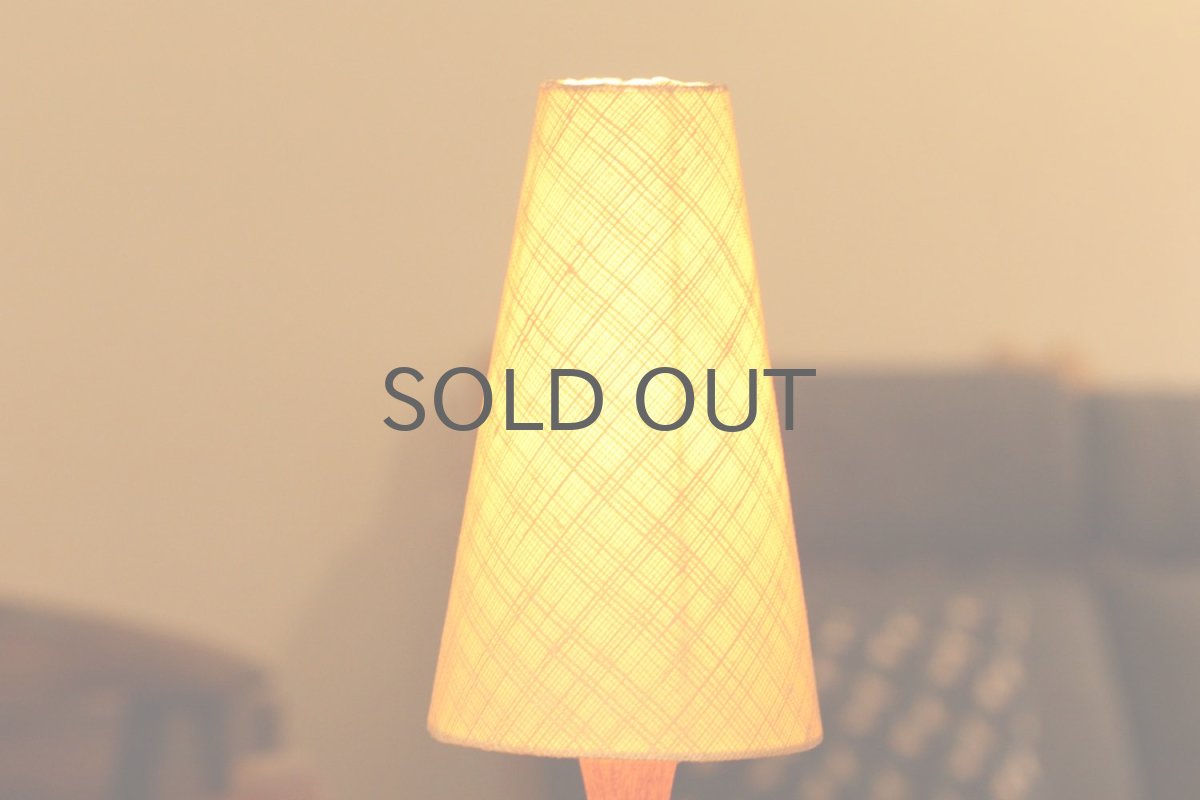 画像4: ヴィンテージ北欧照明/テーブルライト/チーク/オリジナル麻シェード/No.3 (4)