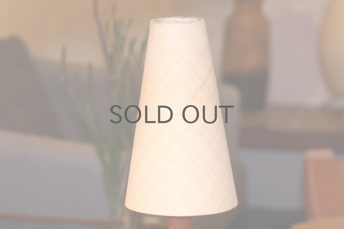 画像3: ヴィンテージ北欧照明/テーブルライト/チーク/オリジナル麻シェード/No.3 (3)