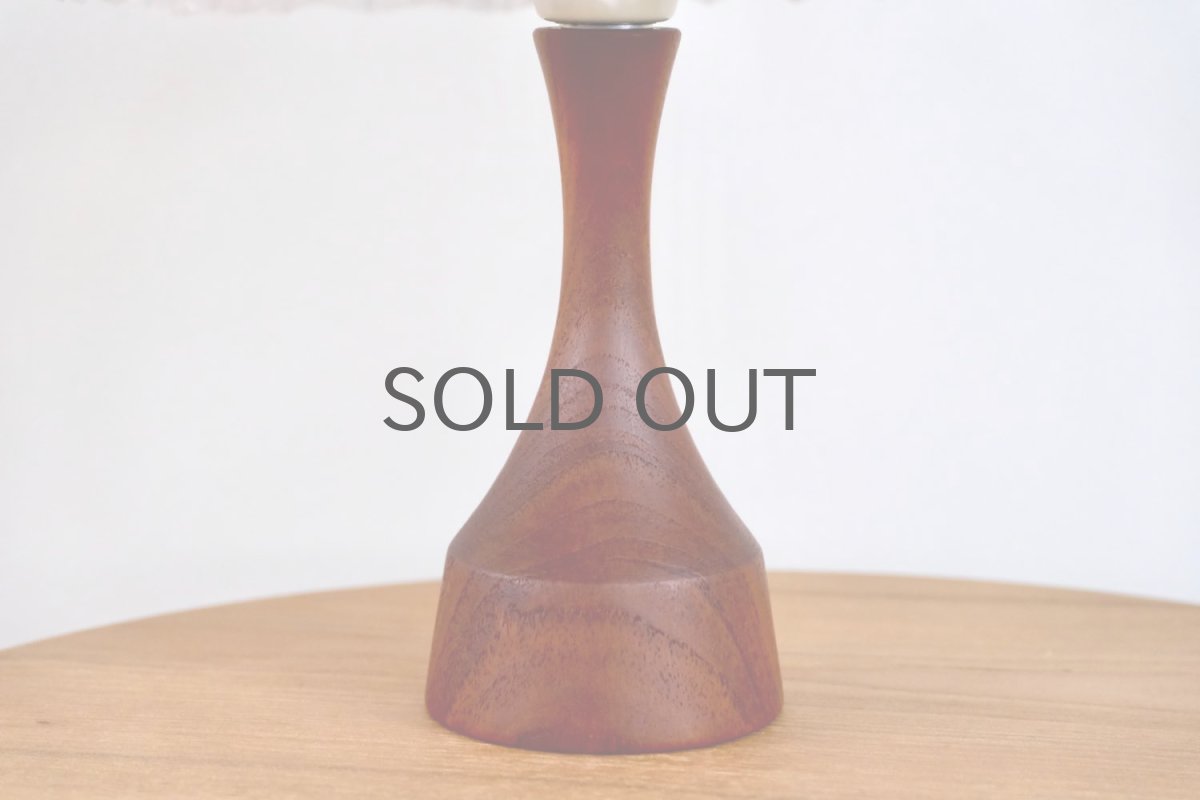 画像3: ビンテージ北欧照明/テーブルライト/スウェーデン/チーク支柱✕ジャバラシェード/No.1 (3)