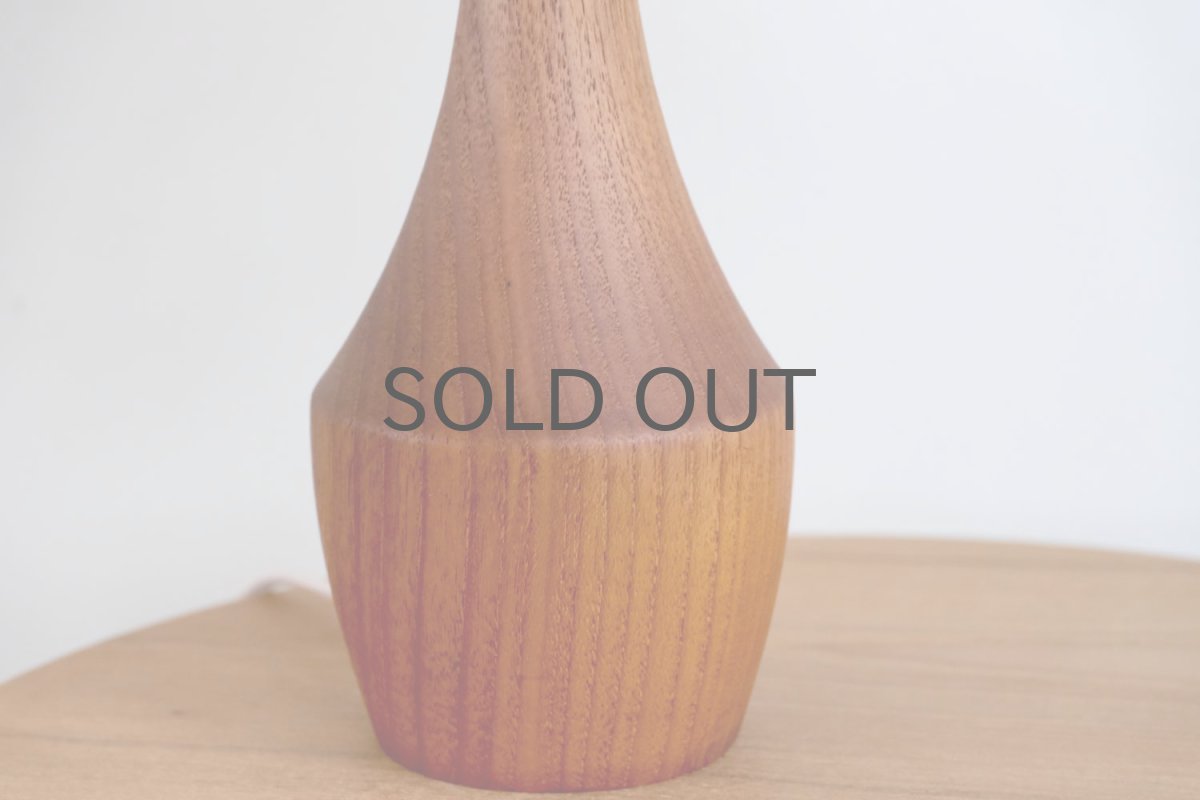 画像3: ビンテージ北欧照明/テーブルライト/スウェーデン/チーク支柱✕ジャバラシェード/No.2 (3)