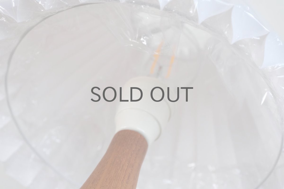 画像4: ビンテージ北欧照明/テーブルライト/スウェーデン/チーク支柱✕ジャバラシェード/No.2 (4)