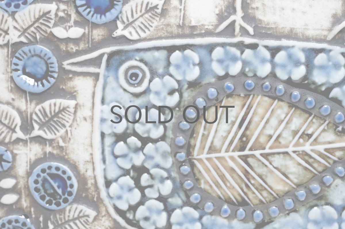 画像3: ビンテージ北欧雑貨/Lisa Larson/リサ・ラーソン/アンティーク/UNIK Fagler/小鳥陶板/ブルー (3)