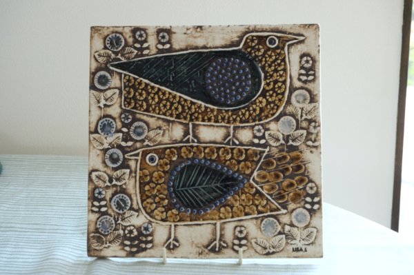 リサラーソン FAGLAR/二羽の鳥 陶板 LISA LARSON UNIK Faglar/リサ・ラーソン 二羽の鳥 陶板 AL-335