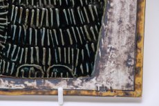 画像3: 北欧雑貨/Lisa Larson /リサ・ラーソン/ アンティーク/UNIK/Katt/ダークグリーン/ネコ陶板 (3)