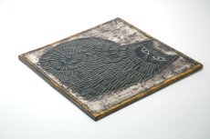 画像5: 北欧雑貨/Lisa Larson /リサ・ラーソン/ アンティーク/UNIK/Katt/ダークグリーン/ネコ陶板 (5)