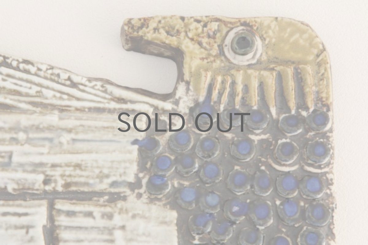 画像2: 北欧雑貨/Lisa Larson リサ・ラーソン アンティーク　VAGGPLATTO Fagel 陶板 (2)