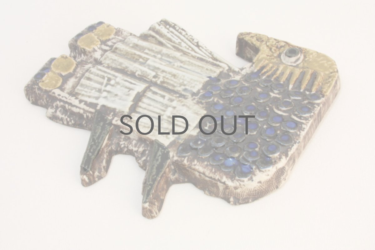 画像3: 北欧雑貨/Lisa Larson リサ・ラーソン アンティーク　VAGGPLATTO Fagel 陶板 (3)