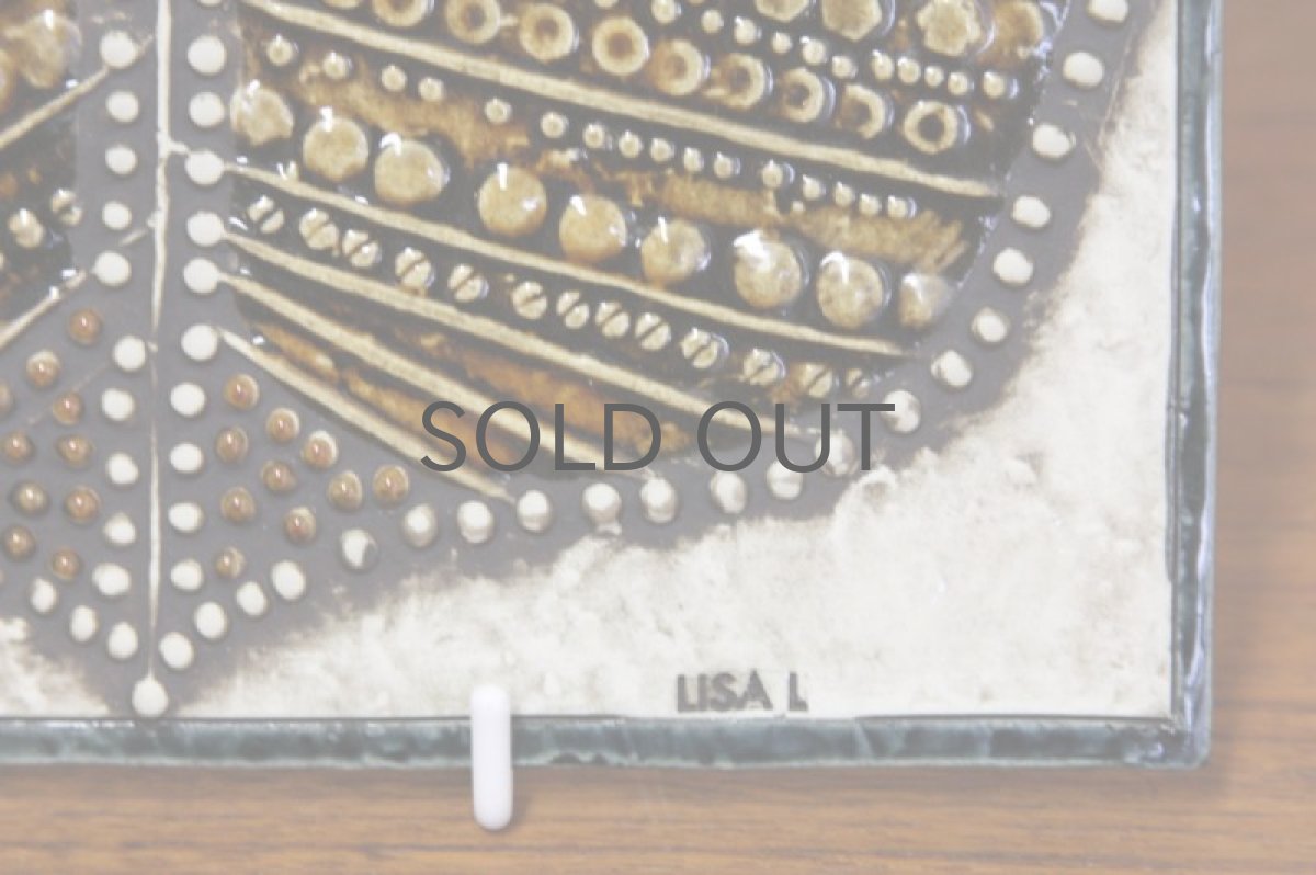 画像3: 北欧雑貨/Lisa Larson リサ・ラーソン アンティーク　UNIK リーフ陶板 (3)