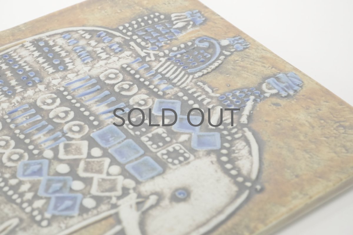 画像5: 北欧雑貨/Lisa Larson /リサ・ラーソン/ アンティーク/UNIK Elefant/ゾウと王様/陶板/No.2 (5)