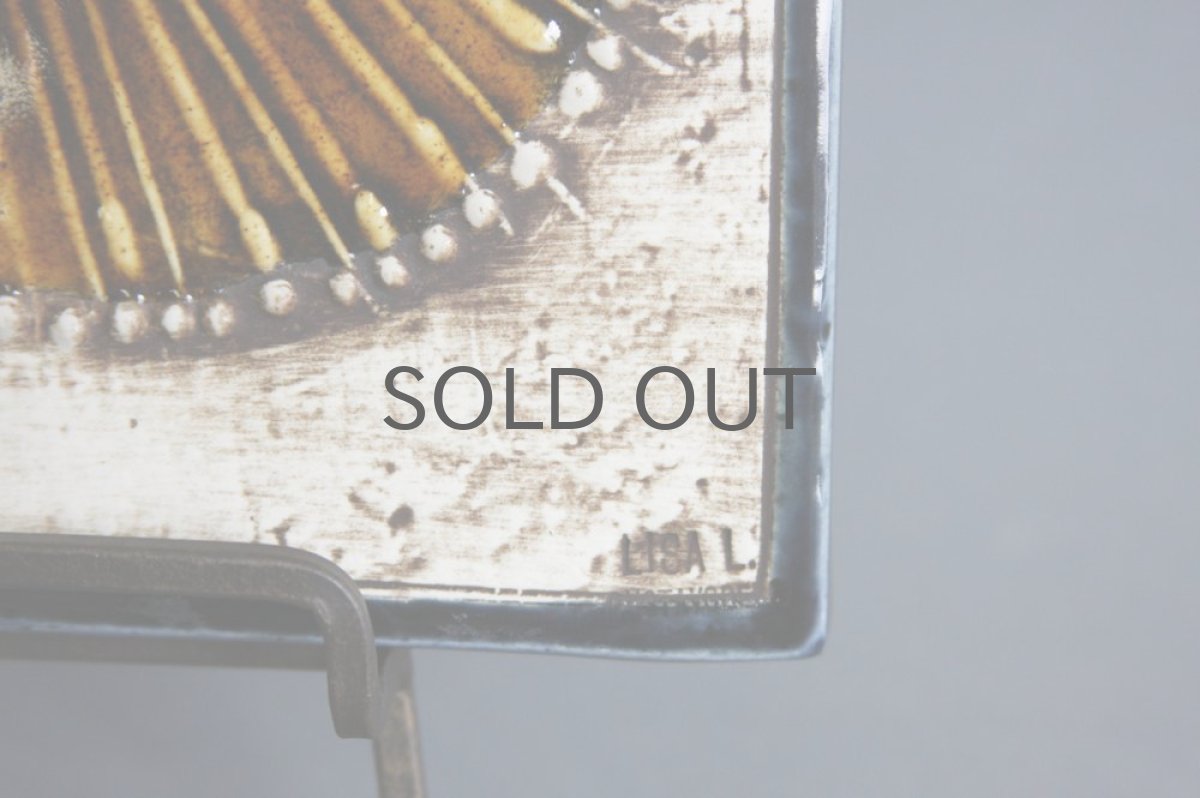 画像5: 北欧雑貨/Lisa Larson リサ・ラーソン アンティーク　UNIK CAT　丸ネコ陶板　少々難あり (5)