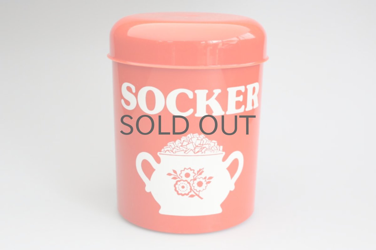 画像1: 北欧蚤の市で見つけた　プラスチックキャニスター　SOCKER (1)