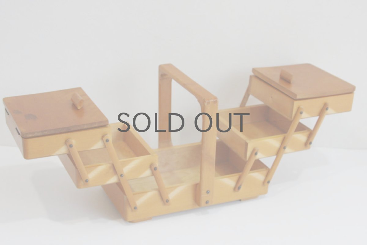 画像5: スウェーデン製 アンティーク  ソーイングボックス アンティークの糸、レース、指ぬきセット (5)