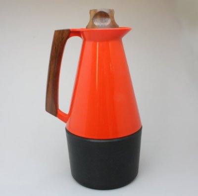 画像1: スウェーデン製　ヴィンテージ魔法瓶 チークハンドル　赤