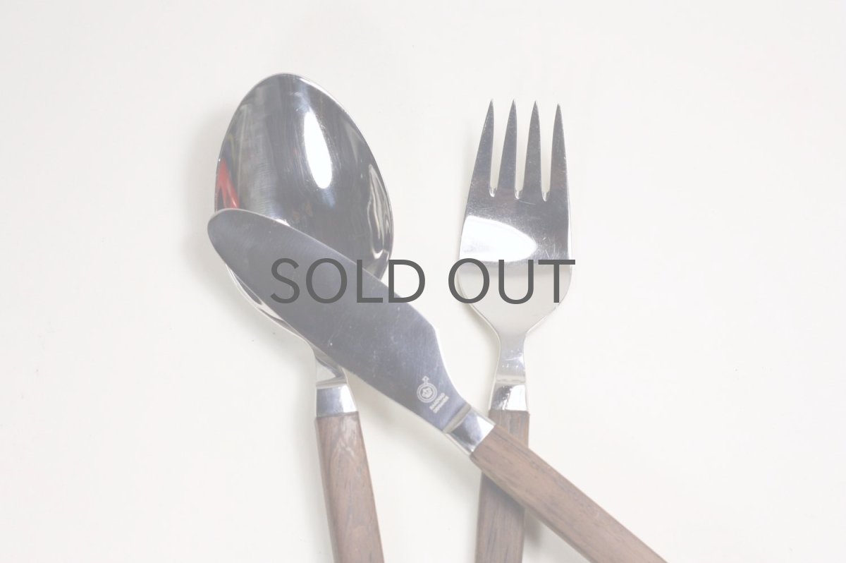 画像4: デンマーク製/RAADVAD/ローズウッド/カトラリーナイフ、フォーク、スプーンセット/フィッシュ用 (4)