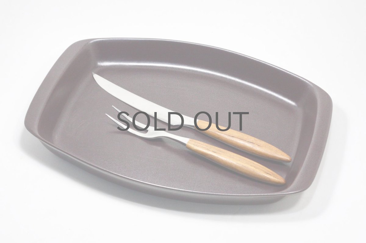 画像5: 北欧ビンテージ雑貨/Karl Holmberg社製/サービング用/カービングナイフ&フォーク/チーク (5)