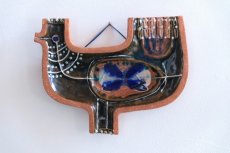 画像1: スウェーデン/Nittsjo/ニトジョ窯/Thomas Hellström/トーマス・ヘルストローム/陶板/壁飾り/バード (1)