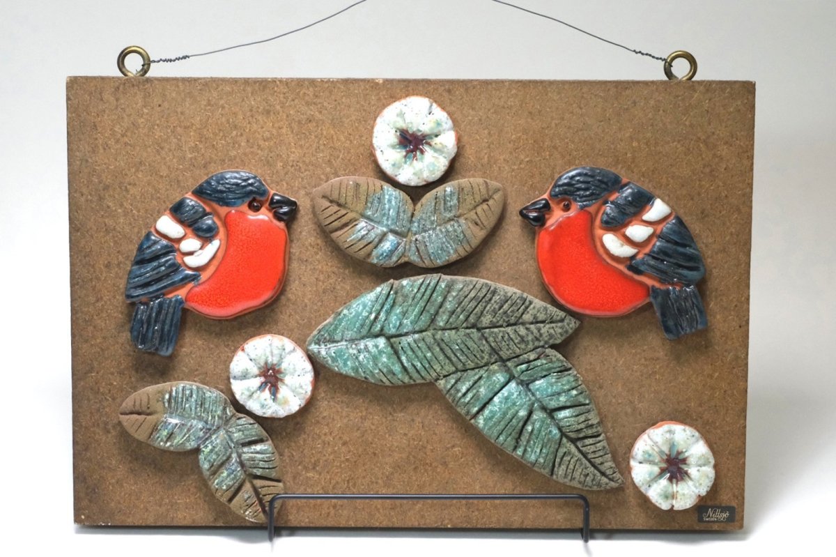 画像1: スウェーデン/Nittsjo/ニトジョ窯/Thomas Hellström/トーマス・ヘルストローム/赤い小鳥 (1)