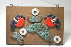 画像1: スウェーデン/Nittsjo/ニトジョ窯/Thomas Hellström/トーマス・ヘルストローム/赤い小鳥 (1)