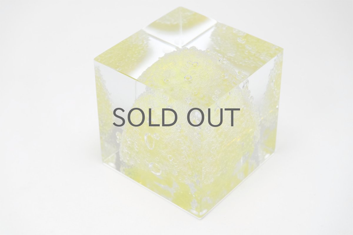 画像7: 北欧アートガラス/ビンテージガラス/アートピース/Oiva Toikka/オイバトイッカ/Nuutajarv/ヌータヤルヴィ/special cube/スペシャルキューブ/イエロー (7)