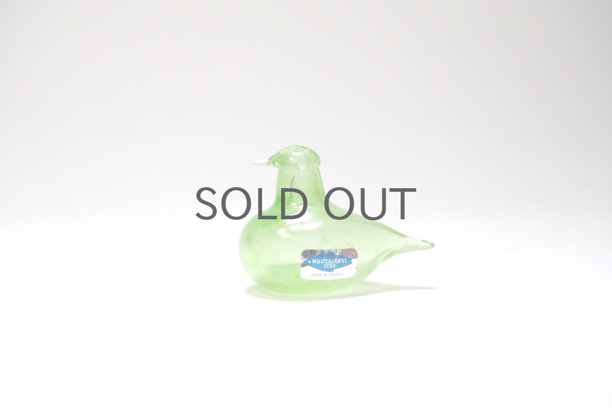 画像1: 北欧アートガラス/iittala/イッタラバード/Oiva Toikka/オイバトイッカ/Hippiainen/ヒッピアイネン/Golden-Crested Kinglet/ライムグリーン (1)