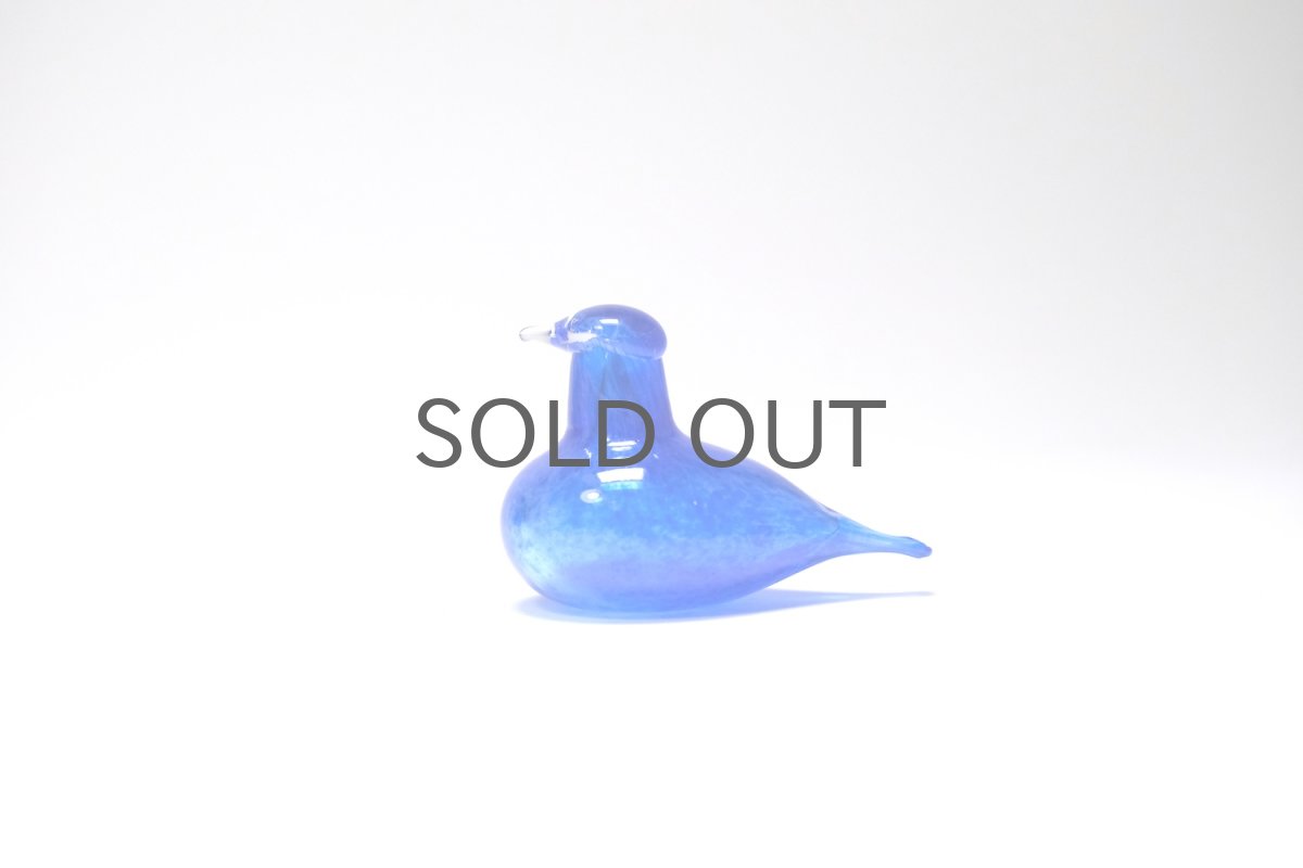 画像1: 北欧アートガラス/iittala/イッタラバード/Oiva Toikka/オイバトイッカ/Hippiainen/ヒッピアイネン/Golden-Crested Kinglet/ブルー (1)
