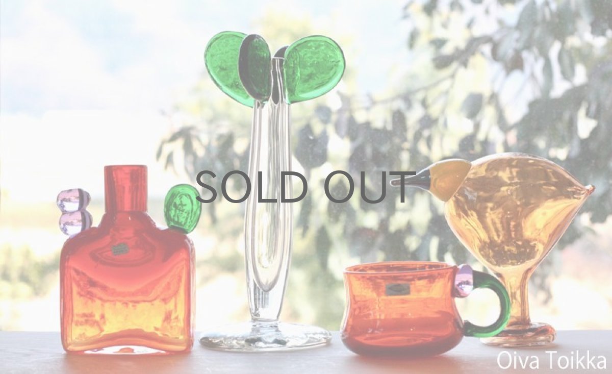 画像14: 北欧アートガラス/Oiva Toikka/オイバトイッカ/ユニークピース/Nuutajarvi/ヌータヤルヴィ/4枚リーフベース (14)