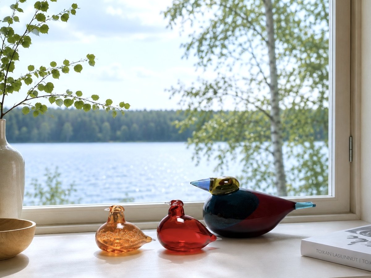 画像9: 北欧アートガラス/iittala/イッタラバード/Oiva Toikka/オイバトイッカ/Hippiainen/ヒッピアイネン/Golden-Crested Kinglet/パウダーオレンジ (9)