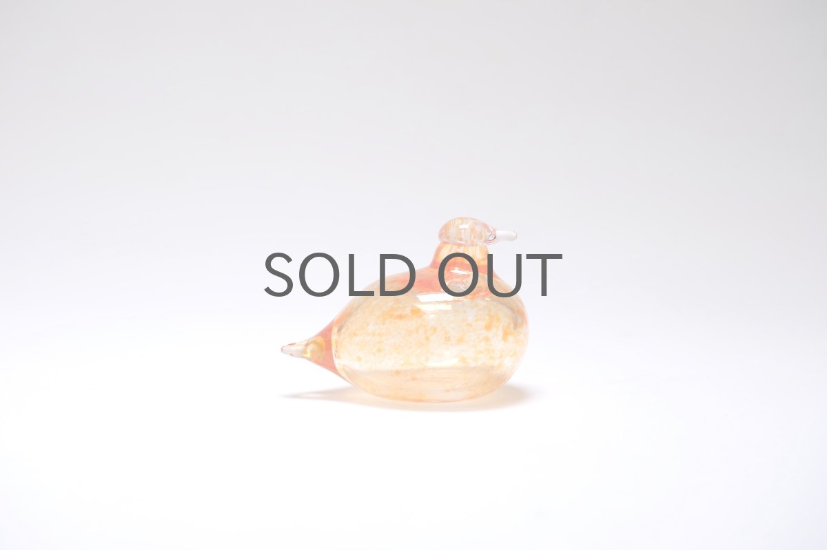 画像4: 北欧アートガラス/iittala/イッタラバード/Oiva Toikka/オイバトイッカ/Hippiainen/ヒッピアイネン/Golden-Crested Kinglet/オレンジ (4)