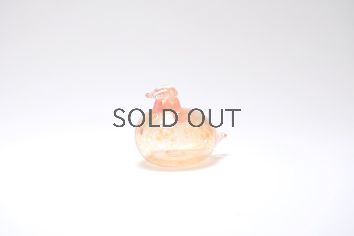 画像3: 北欧アートガラス/iittala/イッタラバード/Oiva Toikka/オイバトイッカ/Hippiainen/ヒッピアイネン/Golden-Crested Kinglet/オレンジ (3)