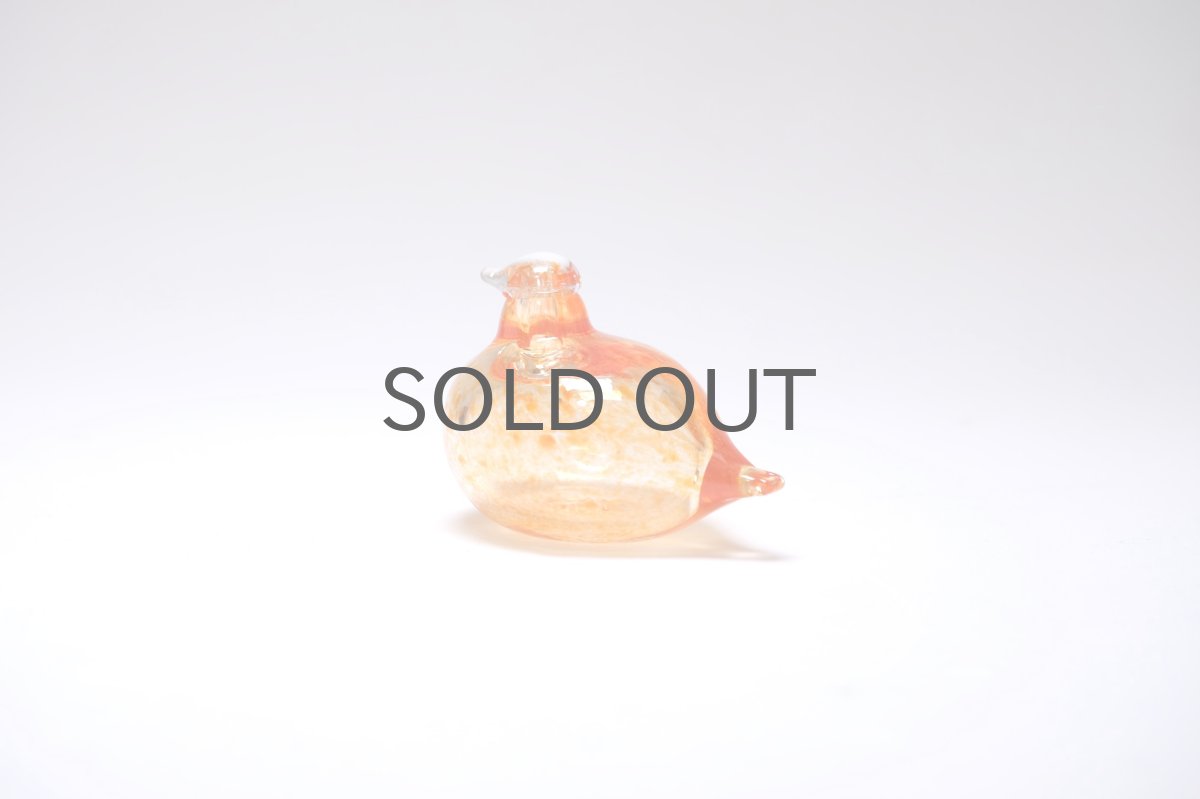 画像2: 北欧アートガラス/iittala/イッタラバード/Oiva Toikka/オイバトイッカ/Hippiainen/ヒッピアイネン/Golden-Crested Kinglet/オレンジ (2)
