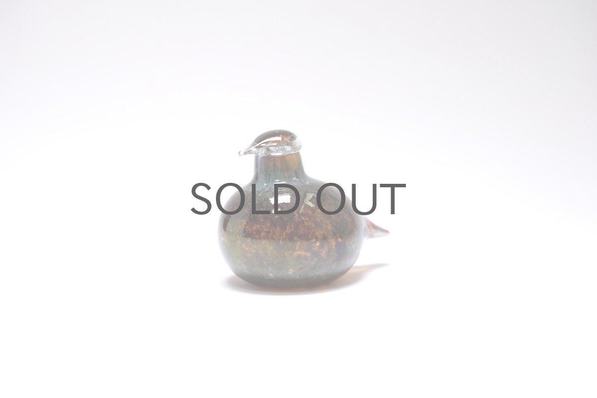 画像2: 北欧アートガラス/iittala/イッタラバード/Oiva Toikka/オイバトイッカ/Hippiainen/ヒッピアイネン/Golden-Crested Kinglet/アンバーラスター (2)