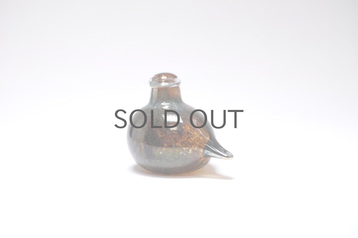 画像4: 北欧アートガラス/iittala/イッタラバード/Oiva Toikka/オイバトイッカ/Hippiainen/ヒッピアイネン/Golden-Crested Kinglet/アンバーラスター (4)