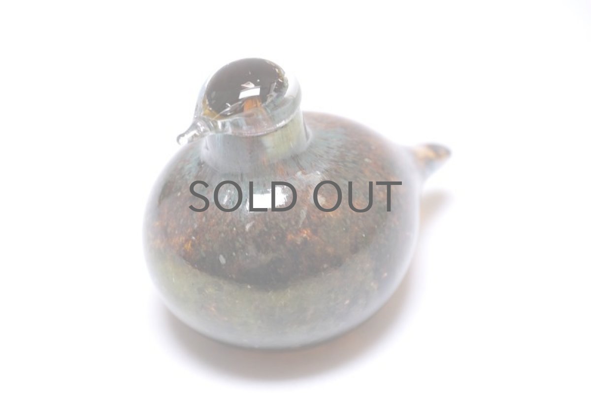 画像3: 北欧アートガラス/iittala/イッタラバード/Oiva Toikka/オイバトイッカ/Hippiainen/ヒッピアイネン/Golden-Crested Kinglet/アンバーラスター (3)