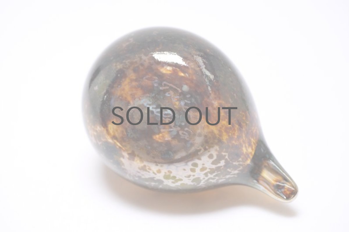 画像7: 北欧アートガラス/iittala/イッタラバード/Oiva Toikka/オイバトイッカ/Hippiainen/ヒッピアイネン/Golden-Crested Kinglet/アンバーラスター (7)