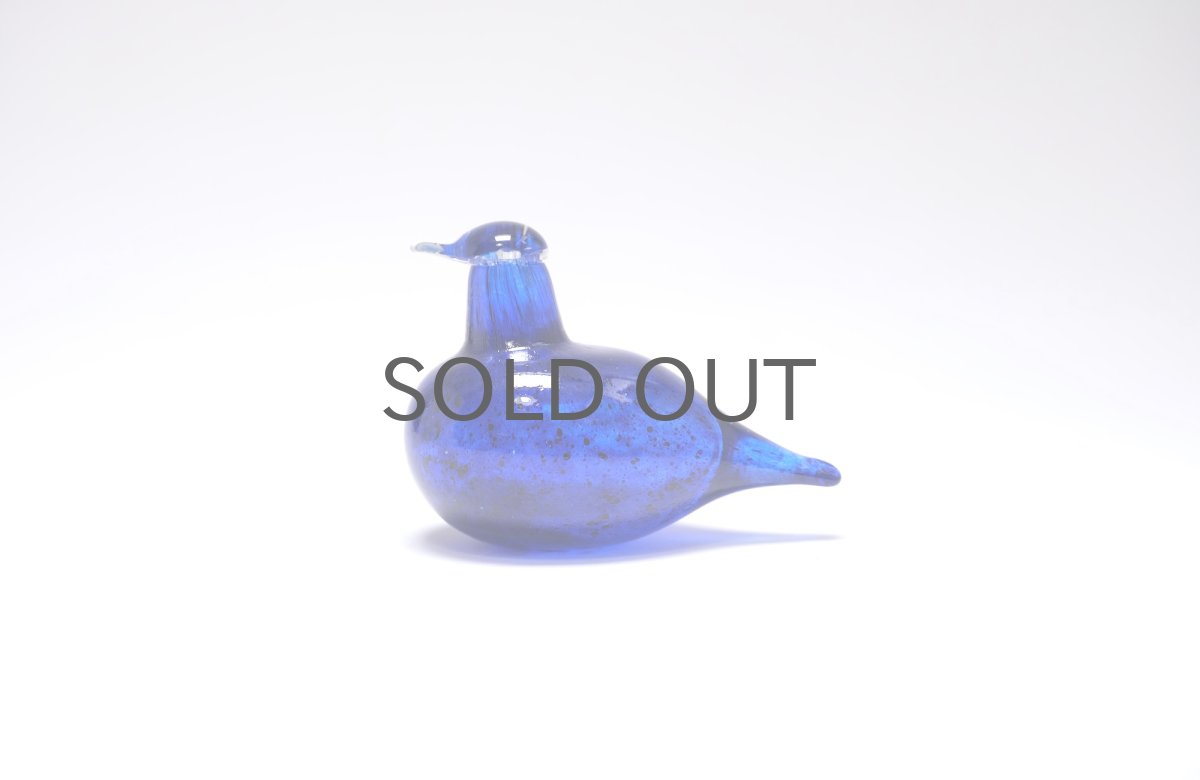 画像1: 北欧アートガラス/iittala/イッタラバード/Oiva Toikka/オイバトイッカ/Hippiainen/ヒッピアイネン/Golden-Crested Kinglet/ブルー (1)