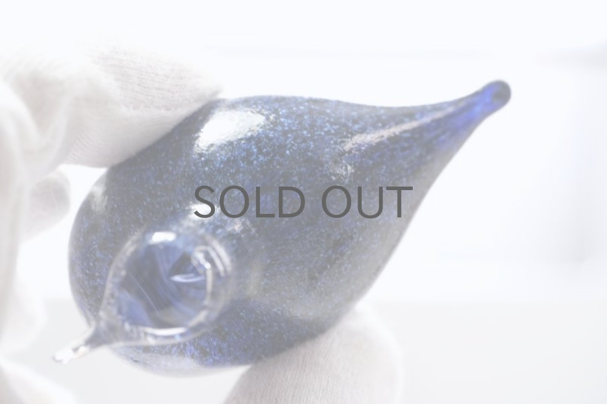 画像6: 北欧アートガラス/iittala/イッタラバード/Oiva Toikka/オイバトイッカ/Hippiainen/ヒッピアイネン/Golden-Crested Kinglet/不透明ダークブルー (6)