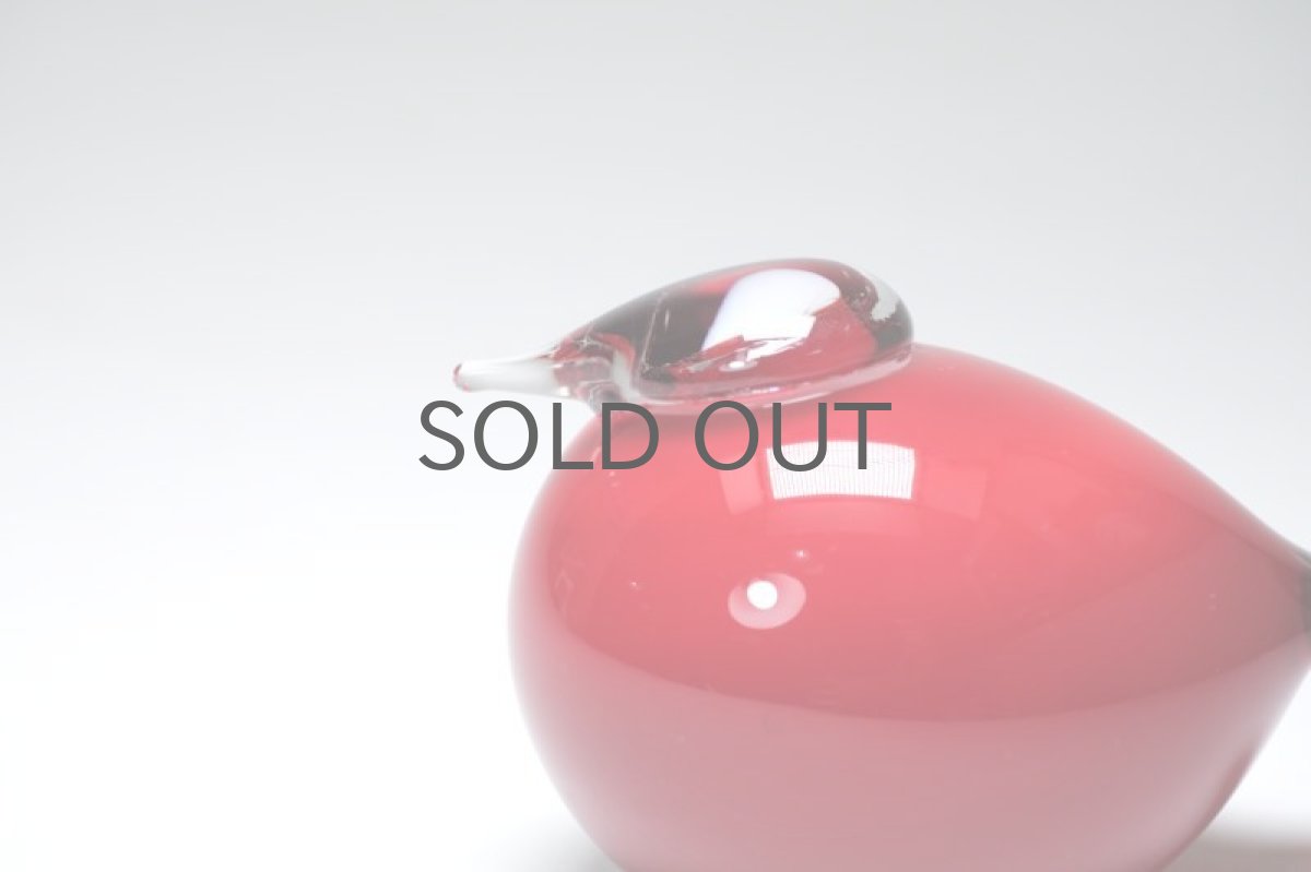 画像2: 北欧アートガラス/ビンテージガラス/Oiva Toikka/オイバ・トイッカ/Nuutajarvi/ヌータヤルヴィ/Birds/バード/kuukunen/Puffball/パフボール/レッド/箱付き (2)