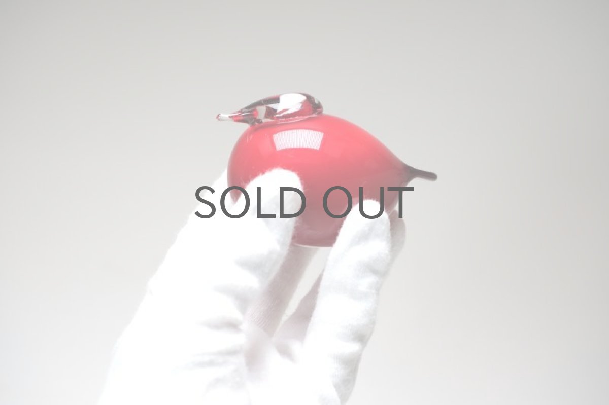 画像7: 北欧アートガラス/ビンテージガラス/Oiva Toikka/オイバ・トイッカ/Nuutajarvi/ヌータヤルヴィ/Birds/バード/kuukunen/Puffball/パフボール/レッド/箱付き (7)