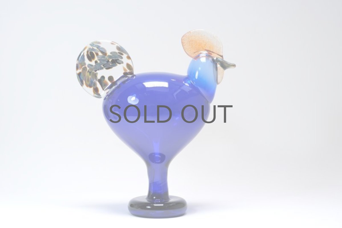 画像6: 北欧アートガラス/ビンテージガラス/Oiva Toikka/オイバ・トイッカ/Nuutajarv/ヌータヤルヴィ/Birds/バード/Juhlkukko/Rooster/ユフラクッコ/ルースター/ブルー (6)