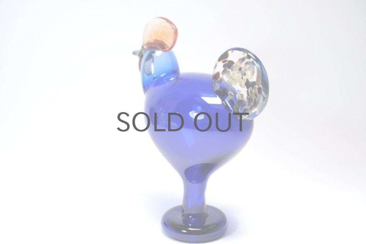 画像4: 北欧アートガラス/ビンテージガラス/Oiva Toikka/オイバ・トイッカ/Nuutajarv/ヌータヤルヴィ/Birds/バード/Juhlkukko/Rooster/ユフラクッコ/ルースター/ブルー (4)