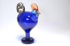 画像5: 北欧アートガラス/ビンテージガラス/Oiva Toikka/オイバ・トイッカ/Nuutajarv/ヌータヤルヴィ/Birds/バード/Juhlkukko/Rooster/ユフラクッコ/ルースター/ブルー (5)