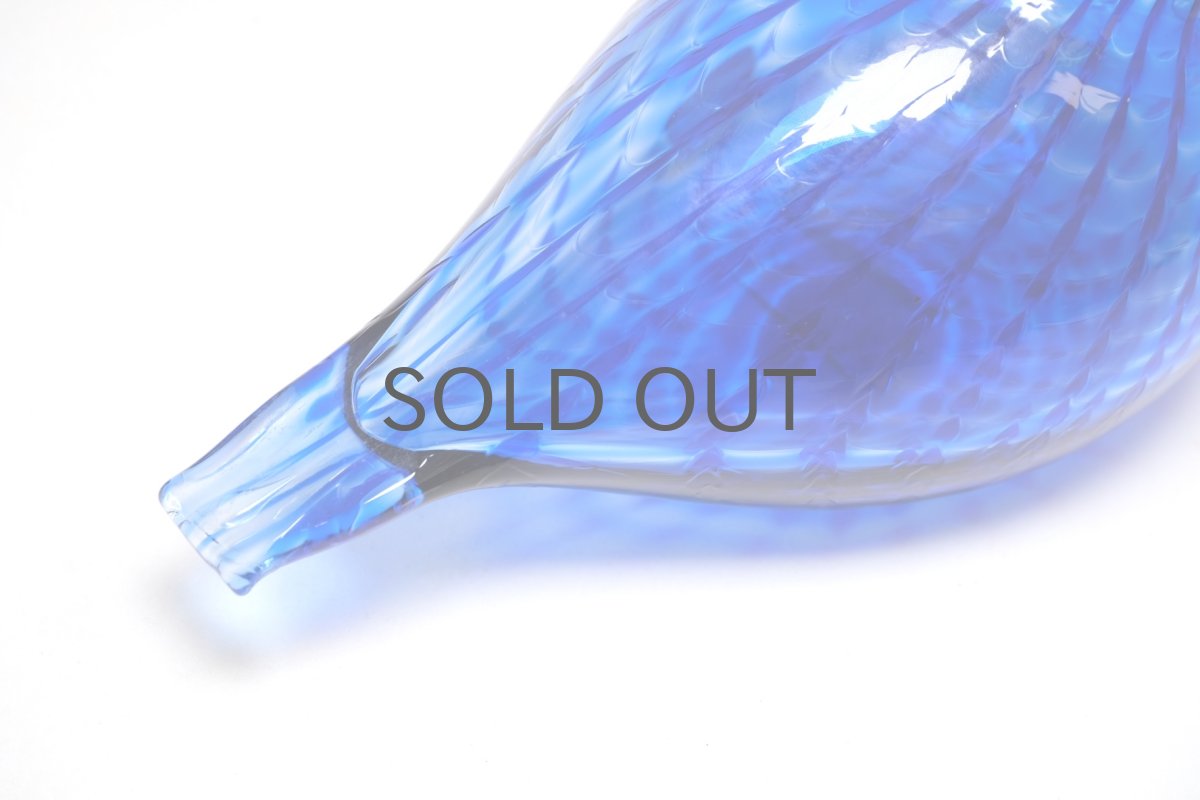 画像7: 北欧アートガラス/ビンテージガラス/Oiva Toikka/オイバ・トイッカ/Nuutajarvi/スペシャルバード/Sinikyyhky/Jorvin Sairaala/1990年 (7)