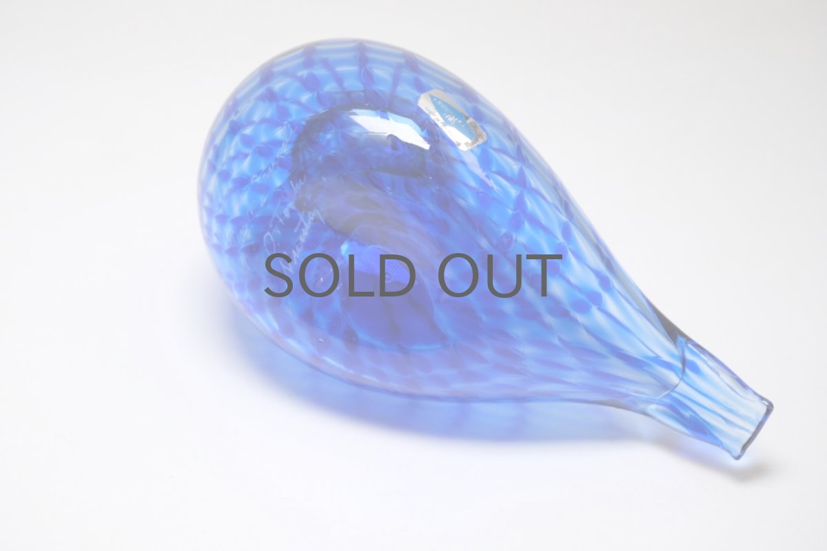 画像10: 北欧アートガラス/ビンテージガラス/Oiva Toikka/オイバ・トイッカ/Nuutajarvi/スペシャルバード/Sinikyyhky/Jorvin Sairaala/1990年 (10)