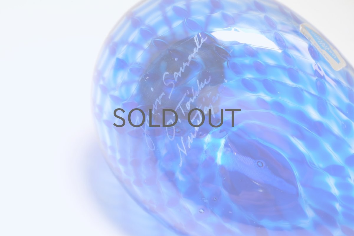 画像9: 北欧アートガラス/ビンテージガラス/Oiva Toikka/オイバ・トイッカ/Nuutajarvi/スペシャルバード/Sinikyyhky/Jorvin Sairaala/1990年 (9)