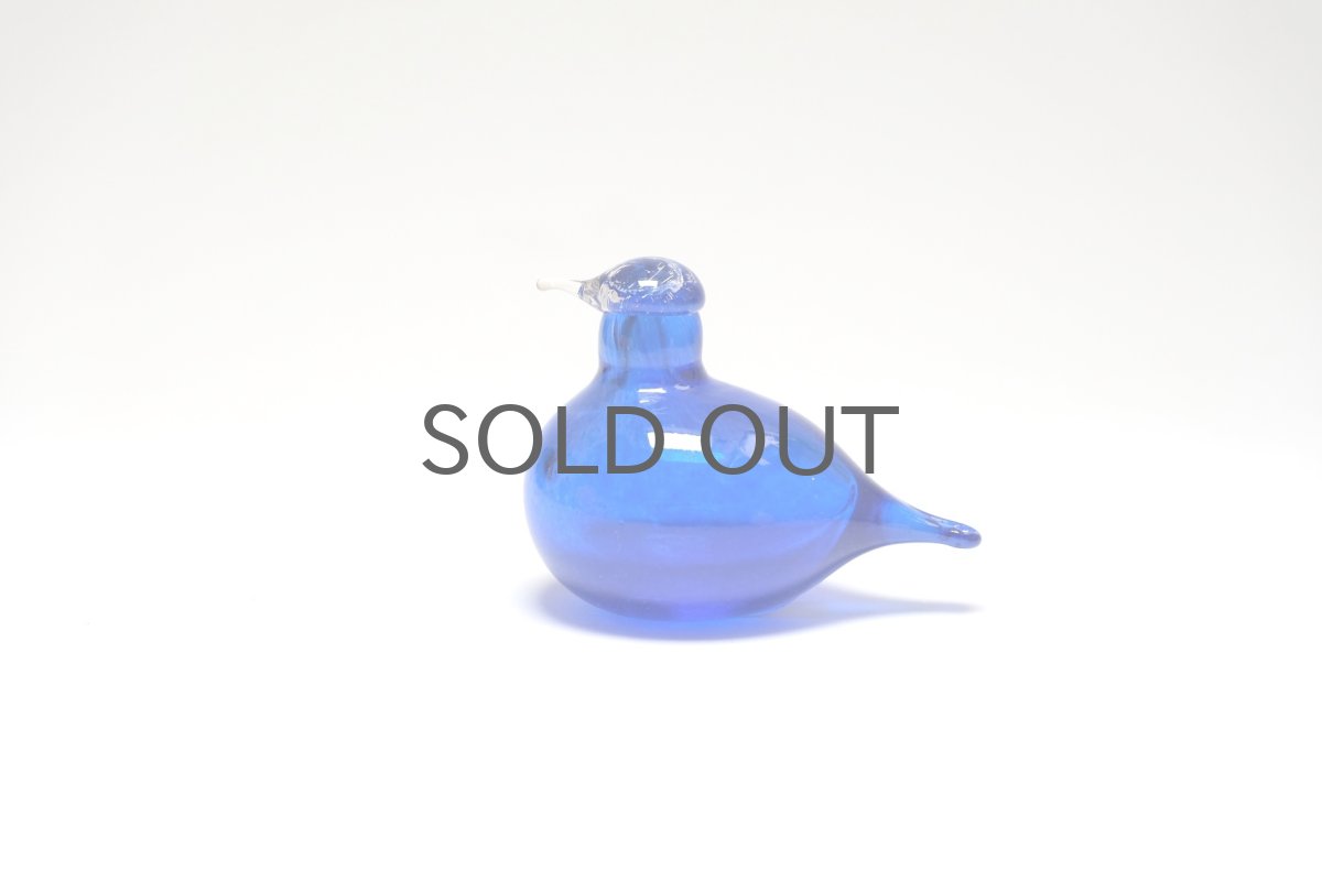 画像1: 北欧アートガラス/iittala/イッタラバード/Oiva Toikka/オイバトイッカ/Nuutajarv/ヌータヤルヴィ/Hippiainen/ヒッピアイネン/Golden-Crested Kinglet/ブルー/No.1 (1)