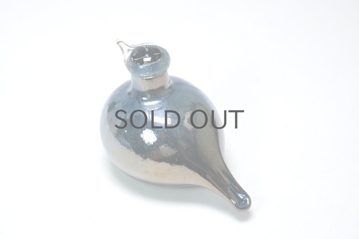 画像4: 北欧アートガラス/iittala/イッタラバード/Oiva Toikka/オイバトイッカ/Hippiainen/ヒッピアイネン/Golden-Crested Kinglet/ブルー系ラスター (4)